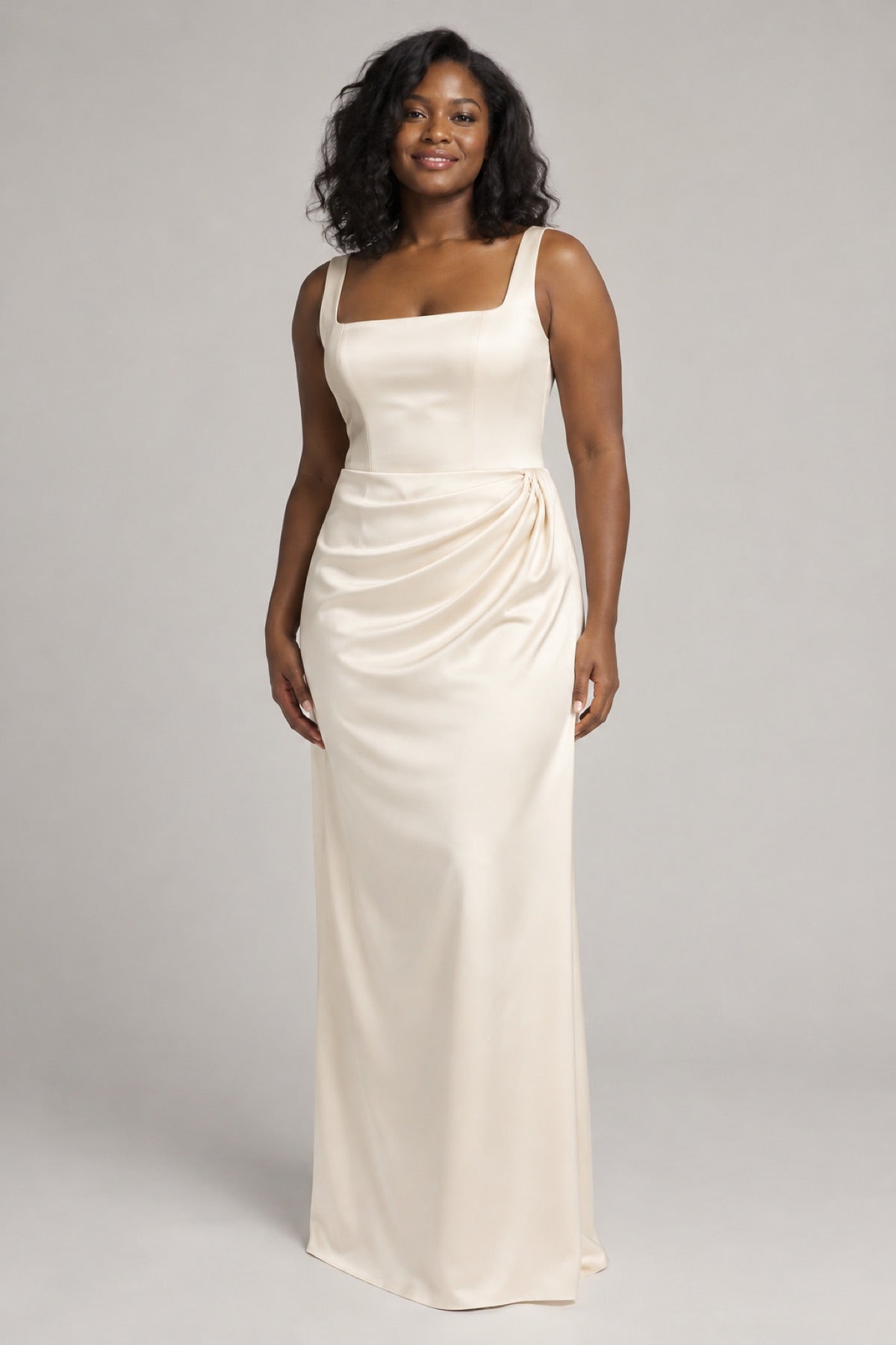 Cornelia Mini & Maxi Dress in white maxi, front view