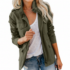 CRISANTA | UTILITY POCKET JACKET - Olive Green