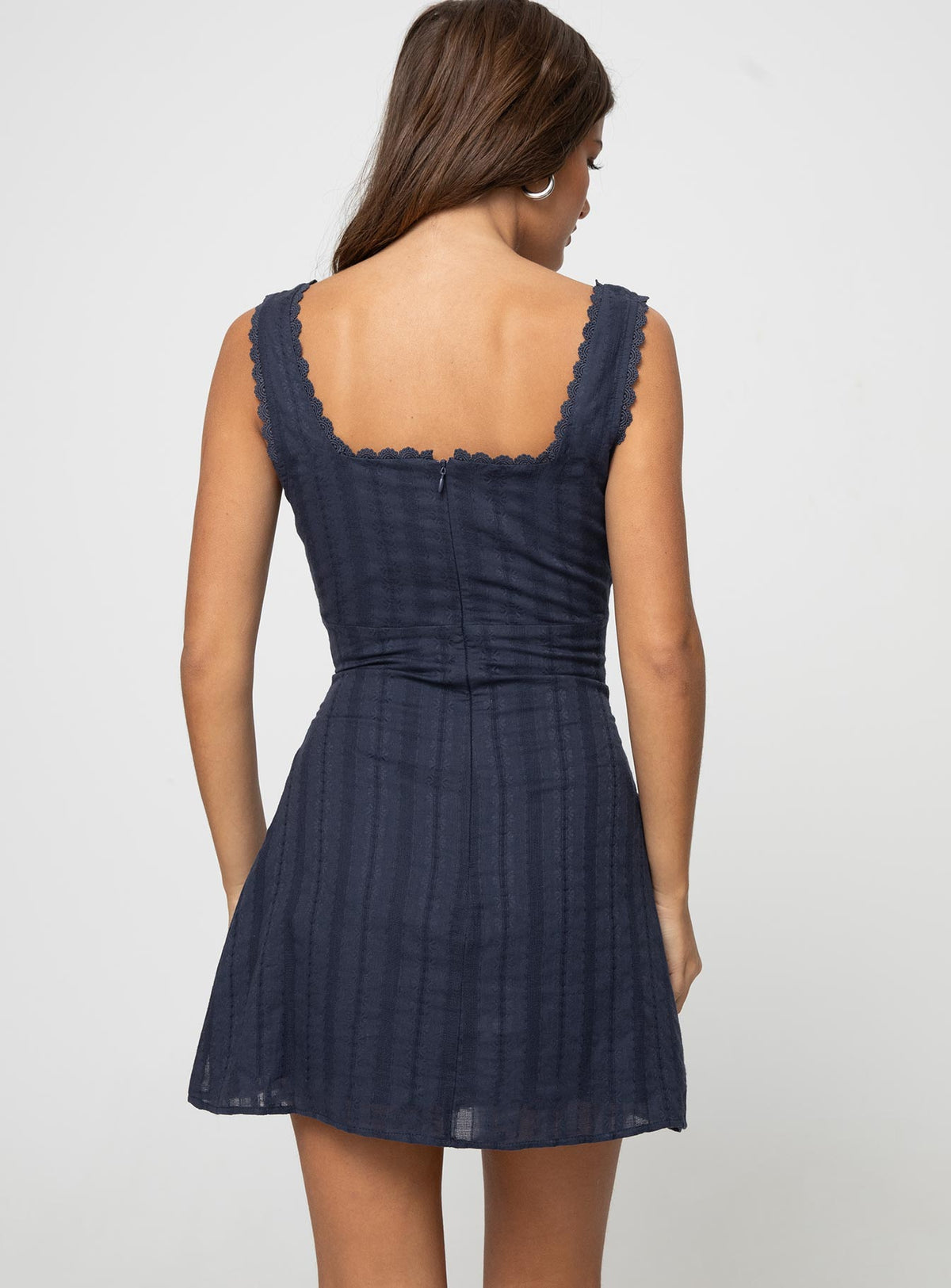 DASHA | SQUARE NECK MINI DRESS - Navy