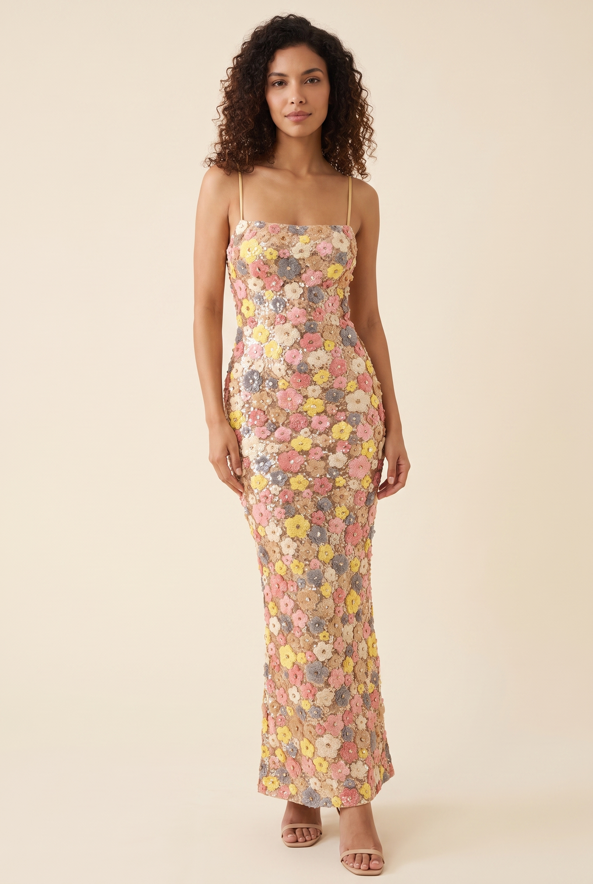 DAVINIA | FLORAL MAXI DRESS - Pink and Yellow Floral