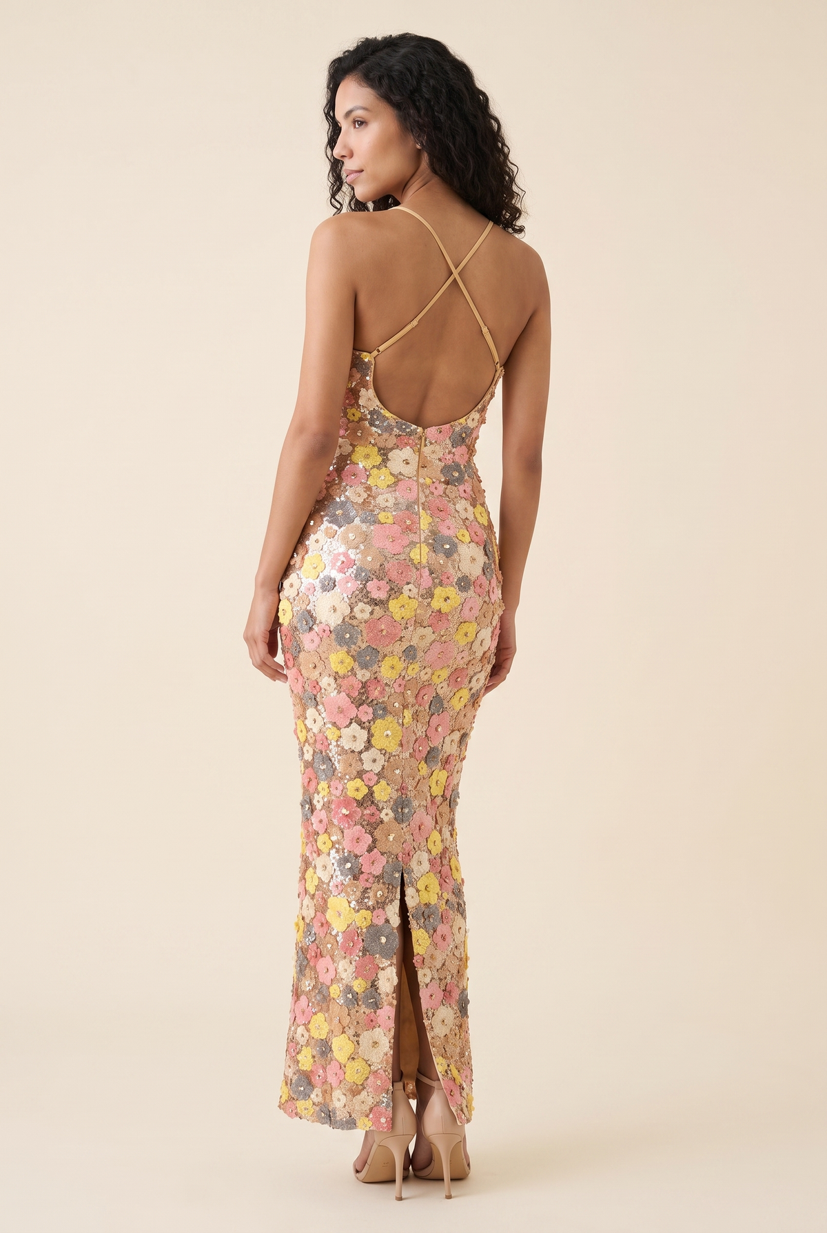 DAVINIA | FLORAL MAXI DRESS - Pink and Yellow Floral