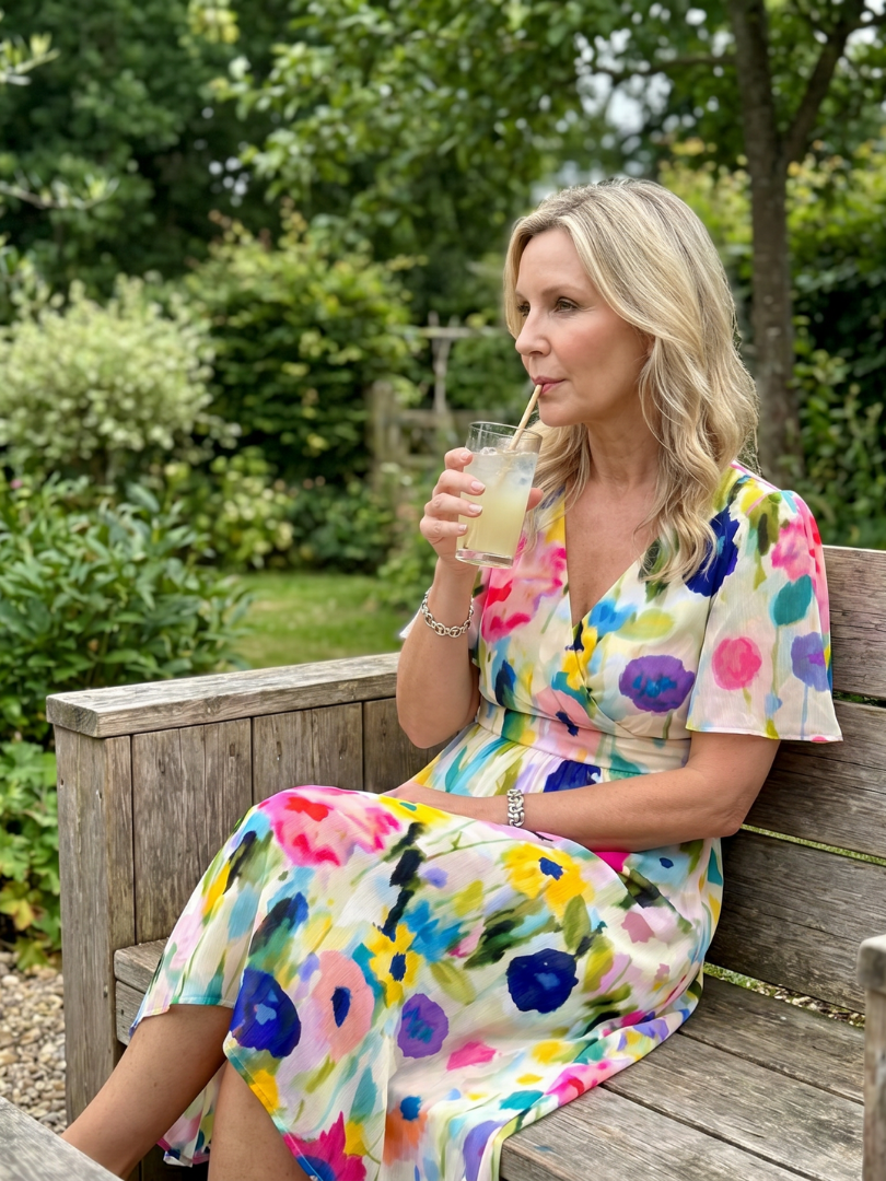 DAWN | FLUTTER SLEEVE FLORAL MIDI DRESS - Ivory Floral