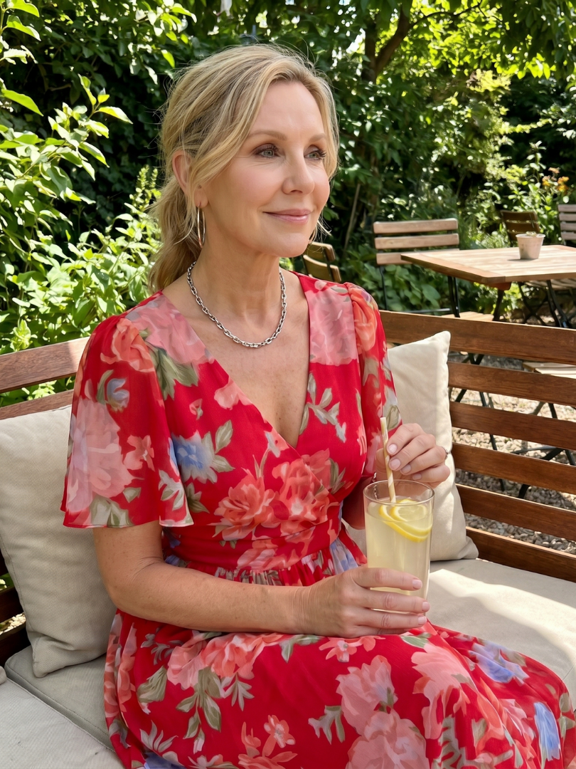 DAWN | FLUTTER SLEEVE FLORAL MIDI DRESS - Red Floral