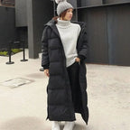 DENALI | HOODED LONGLINE PUFFER COAT - Black