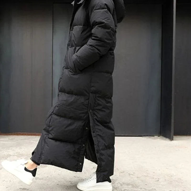 DENALI | HOODED LONGLINE PUFFER COAT - Black