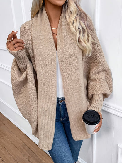 DEVON | BATWING OPEN FRONT CARDIGAN - Khaki