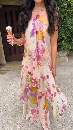 DIANE | FLORAL MAXI DRESS - Pink and Purple Floral