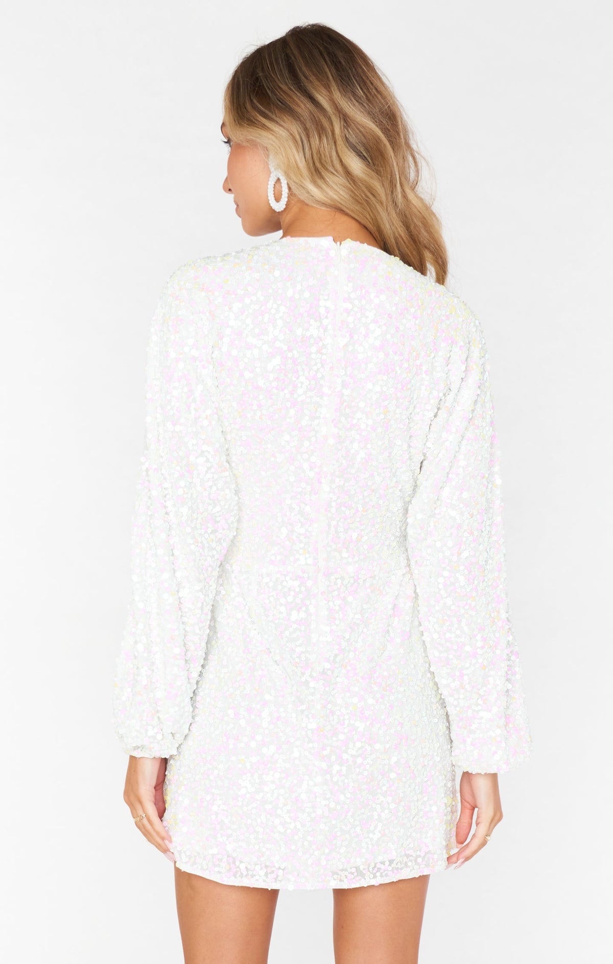 DIORA | SEQUIN MINI DRESS - Pearl