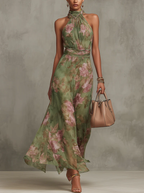 DOMINIKA | MAXI DRESS - Green Floral