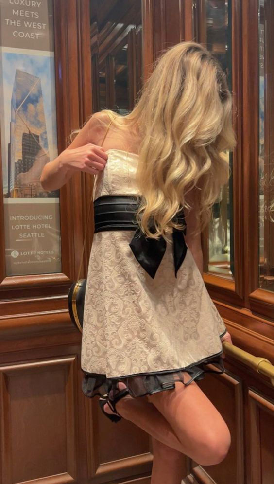 EDWINA | SASH MINI DRESS - Champagne