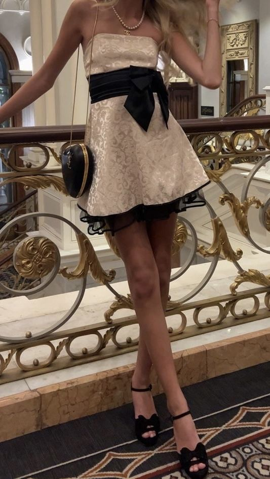 EDWINA | SASH MINI DRESS - Champagne