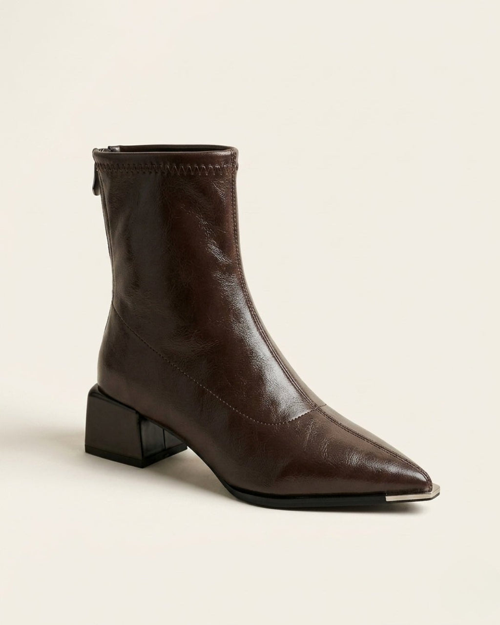 ELEANORA | BLOCK-HEEL ANKLE BOOTS - Brown