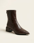 ELEANORA | BLOCK-HEEL ANKLE BOOTS - Brown