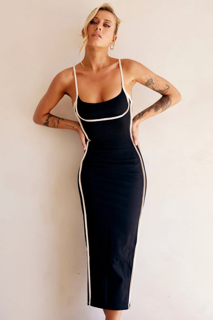 ELEONORA | BODYCON MIDI DRESS - Black