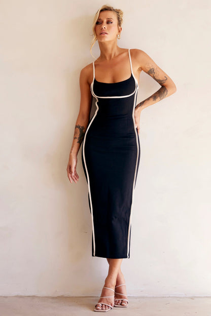 ELEONORA | BODYCON MIDI DRESS - Black