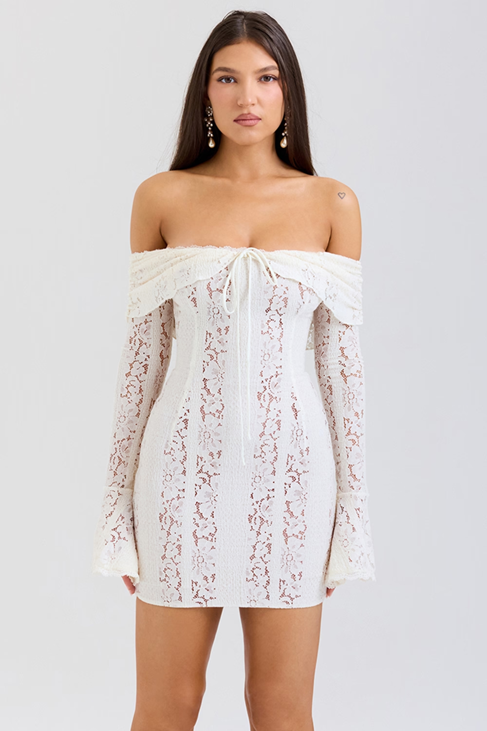 ELISABETH | OFF SHOULDER MINI DRESS - Ivory