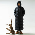 ELKE | HOODED LONGLINE PUFFER COAT - Black