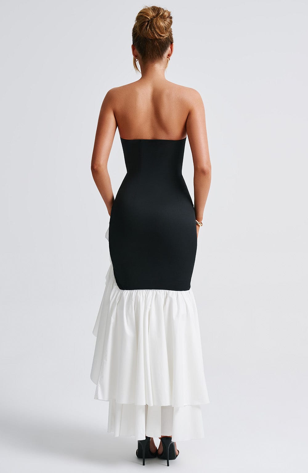 ESPERANZA | RUFFLE MAXI DRESS - Black and White