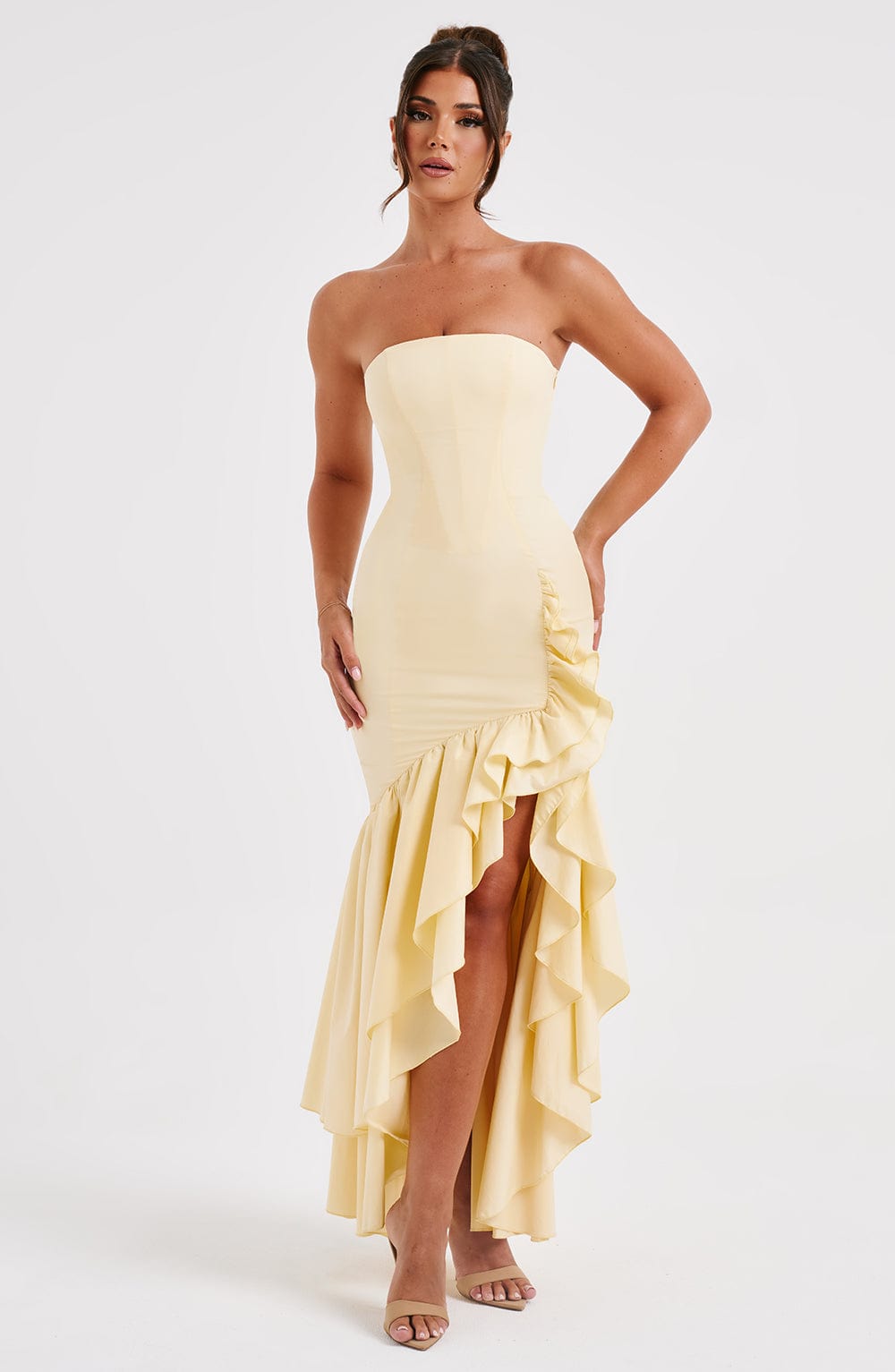 ESPERANZA | RUFFLE MAXI DRESS - Butter Yellow