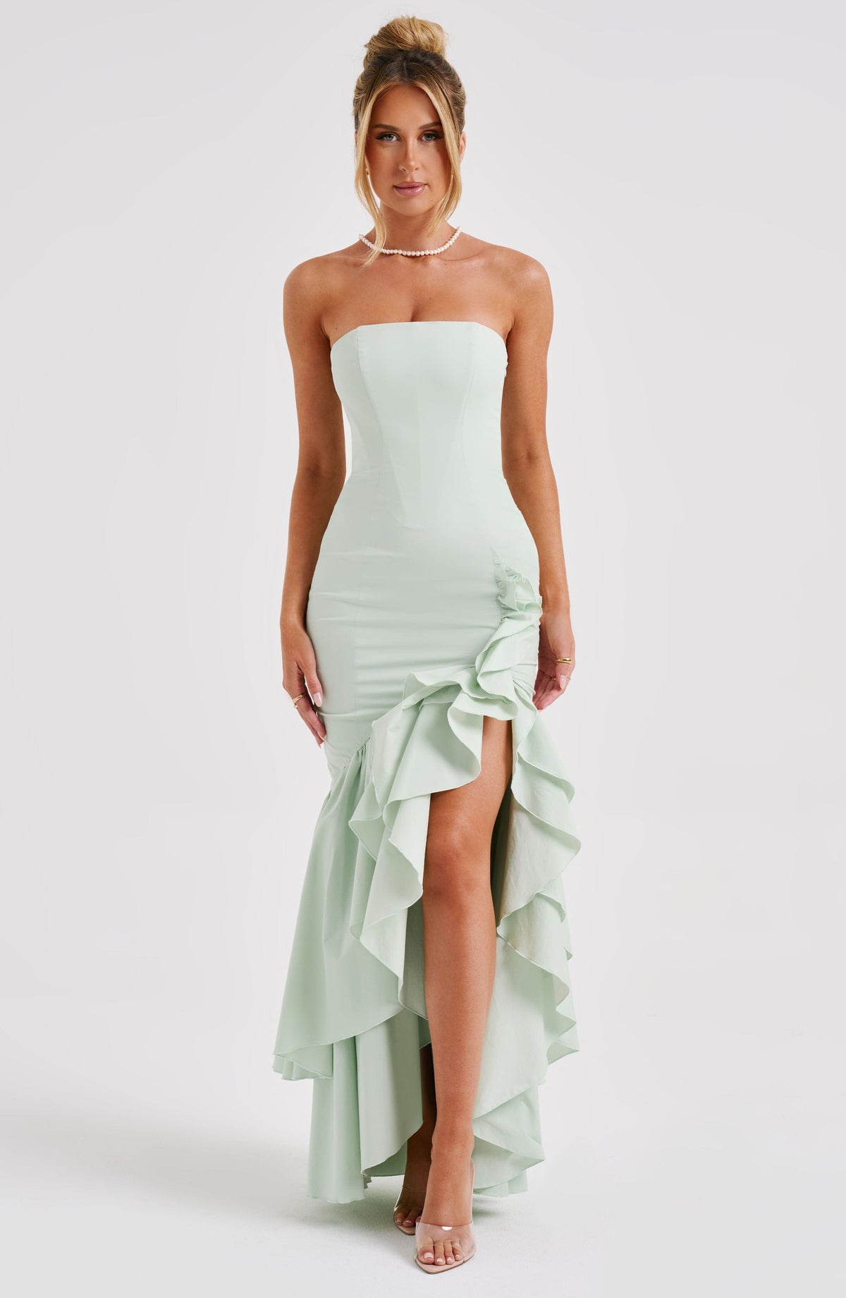 ESPERANZA | RUFFLE MAXI DRESS - Mint Green
