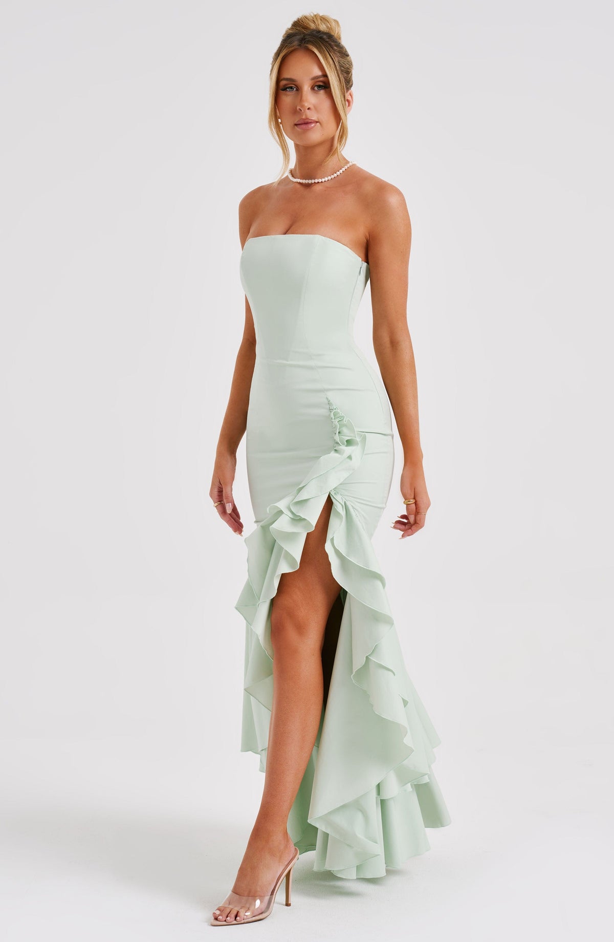 ESPERANZA | RUFFLE MAXI DRESS - Mint Green