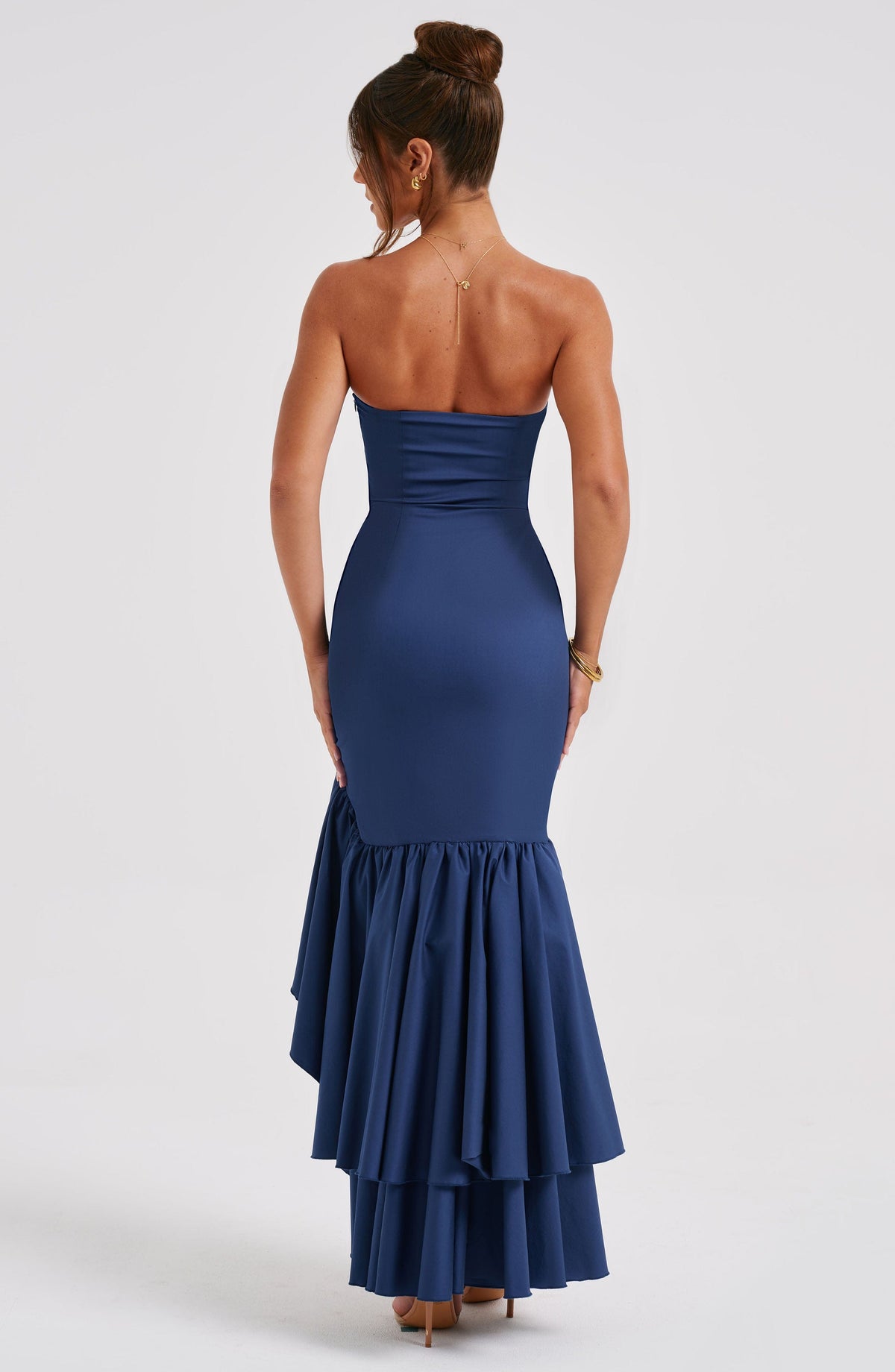 ESPERANZA | RUFFLE MAXI DRESS - Navy
