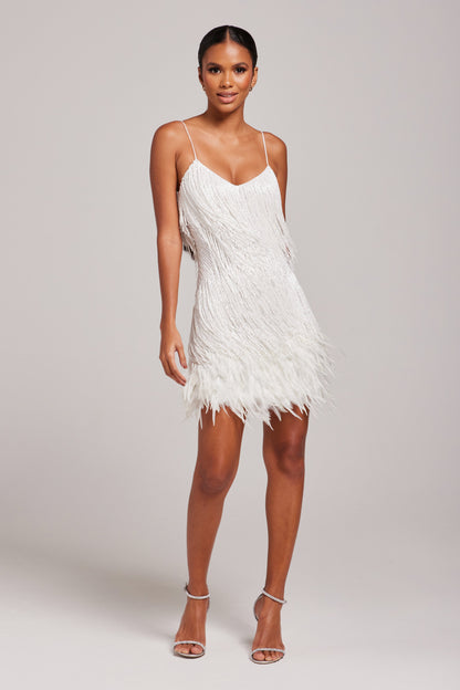 ESTEE | FRINGE MINI DRESS - White