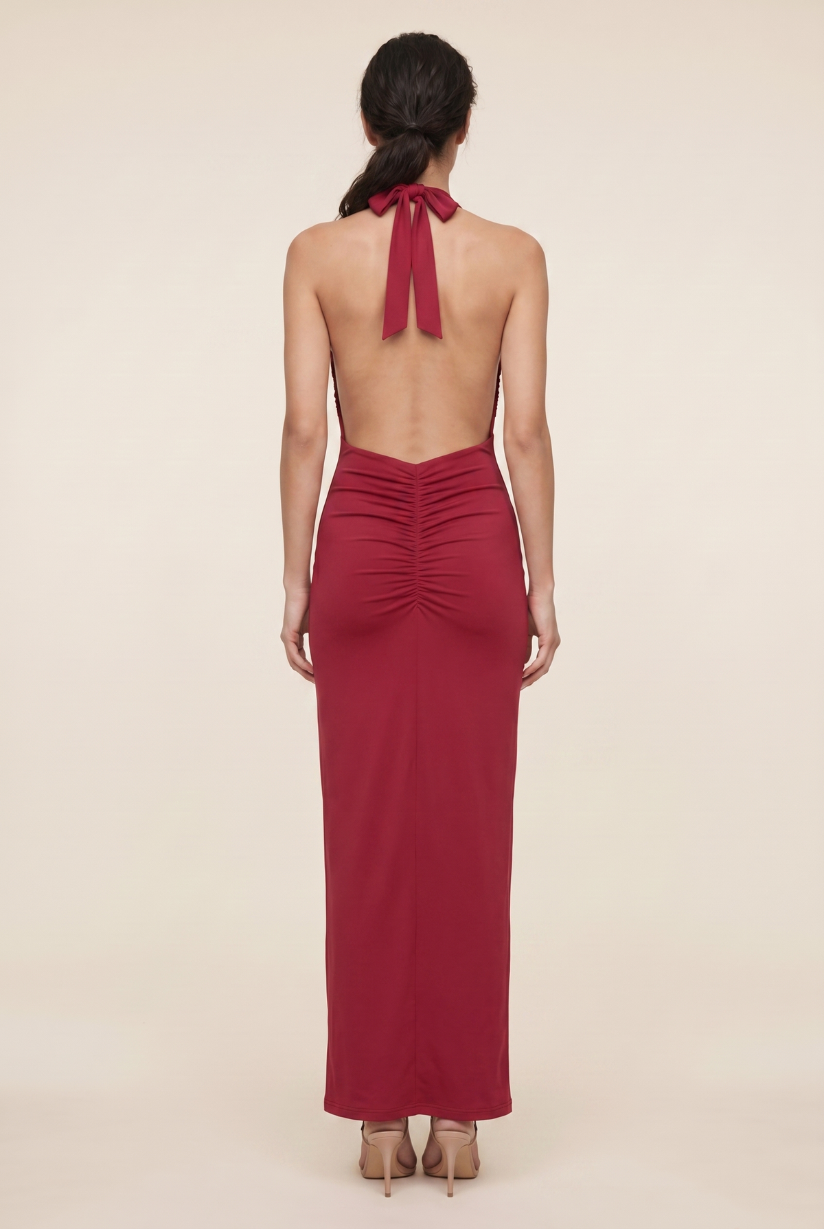 FABIENNE | CUTOUT MAXI DRESS - Cherry