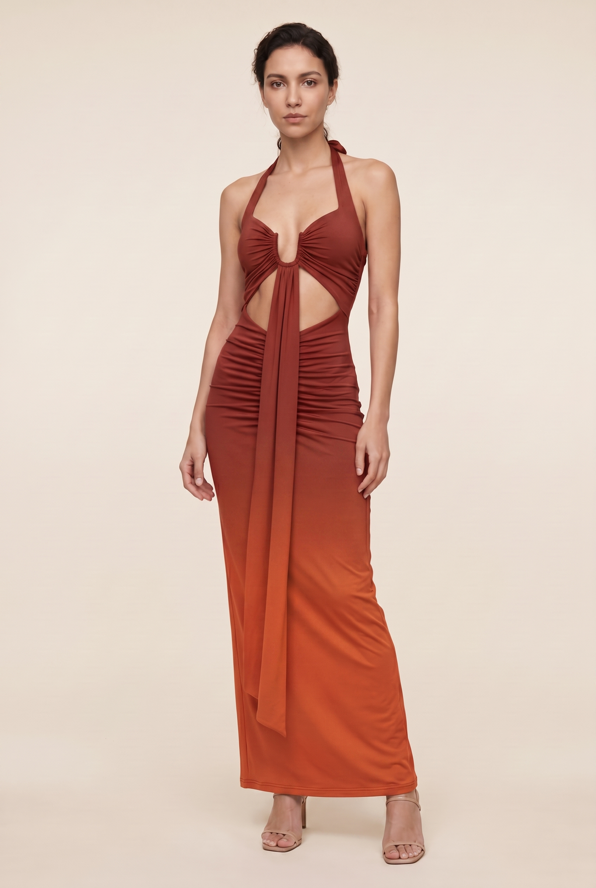 FABIENNE | CUTOUT MAXI DRESS - Sunset Ember