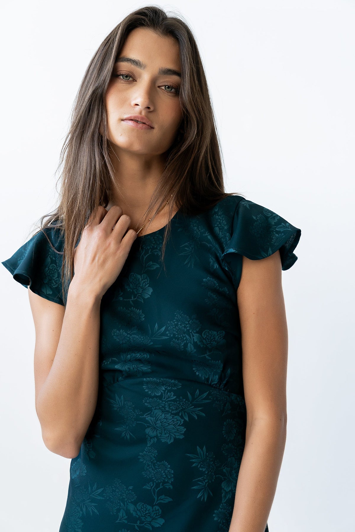 FARIDA | TIERED RUFFLE MAXI DRESS - Deep Teal