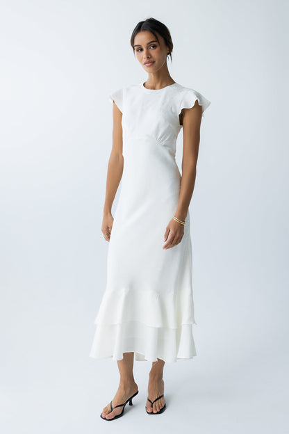 FARIDA | TIERED RUFFLE MAXI DRESS - Ivory