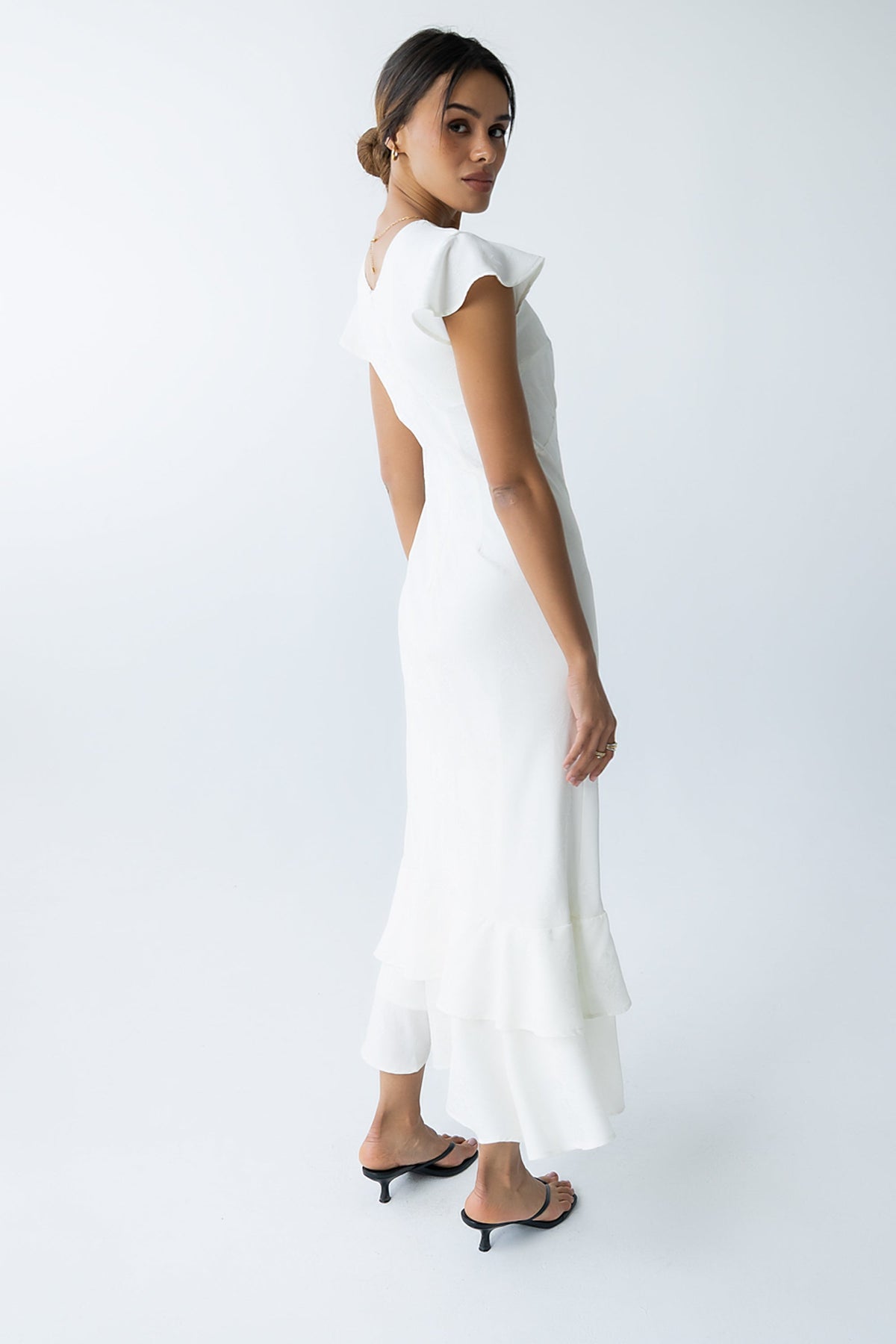 FARIDA | TIERED RUFFLE MAXI DRESS - Ivory