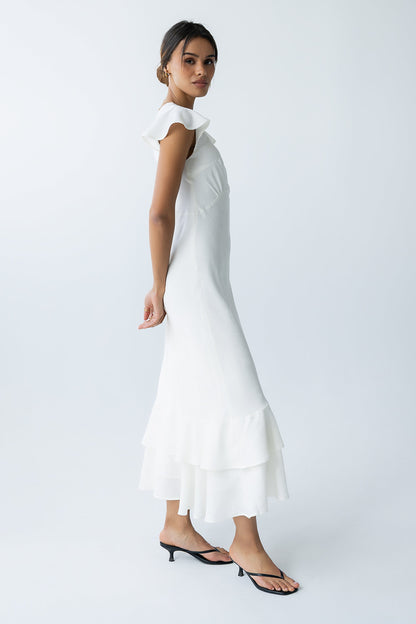 FARIDA | TIERED RUFFLE MAXI DRESS - Ivory