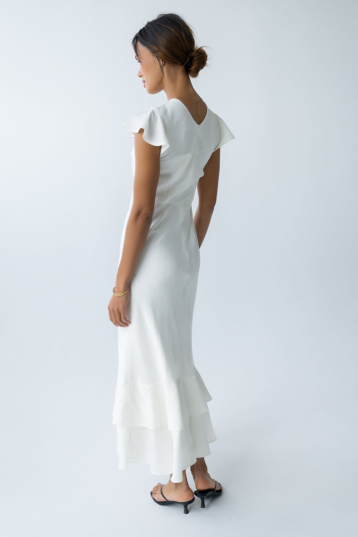 FARIDA | TIERED RUFFLE MAXI DRESS - Ivory