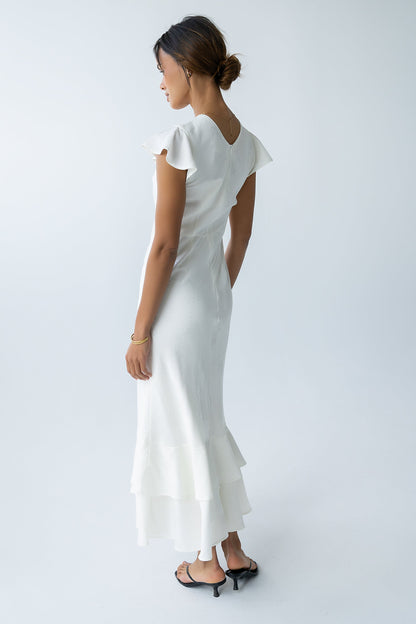 FARIDA | TIERED RUFFLE MAXI DRESS - Ivory