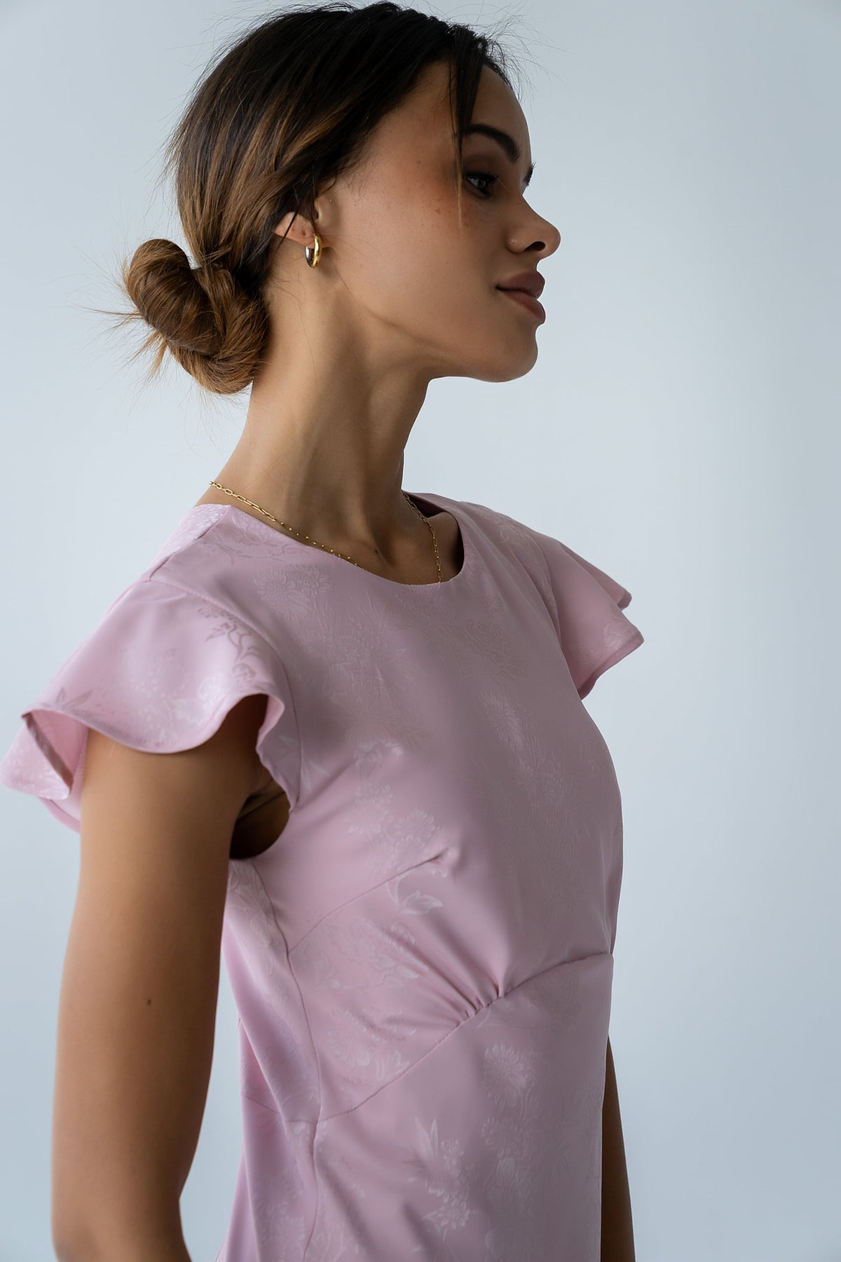FARIDA | TIERED RUFFLE MAXI DRESS - Pink