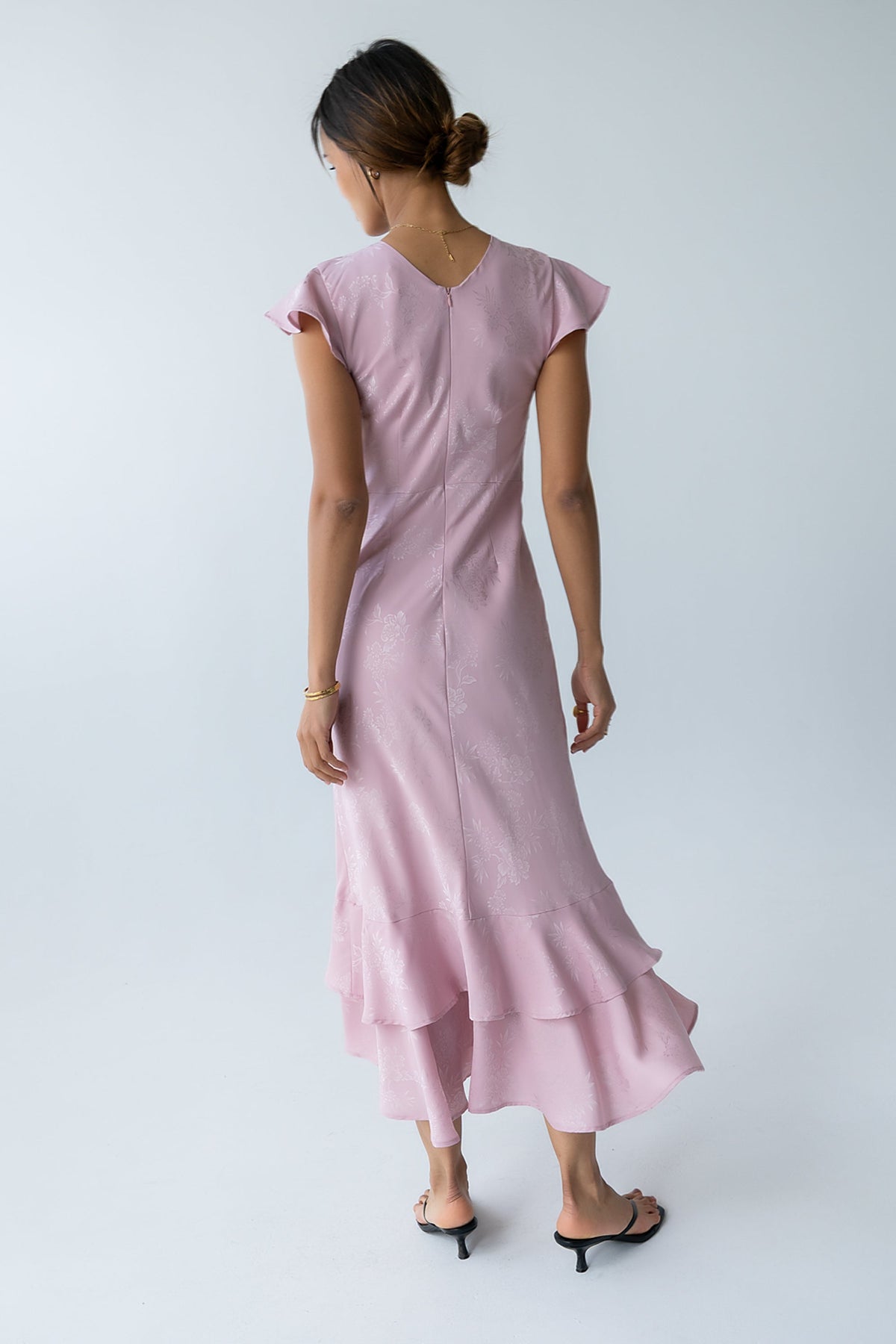 FARIDA | TIERED RUFFLE MAXI DRESS - Pink