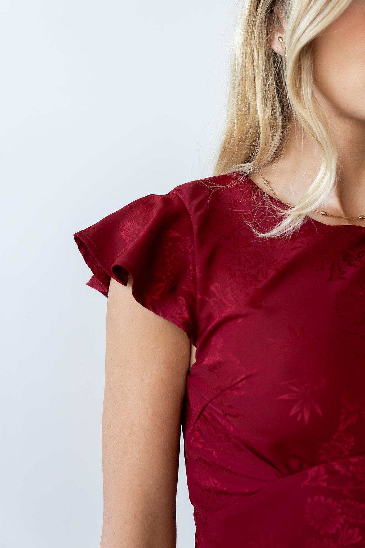 FARIDA | TIERED RUFFLE MAXI DRESS - Red
