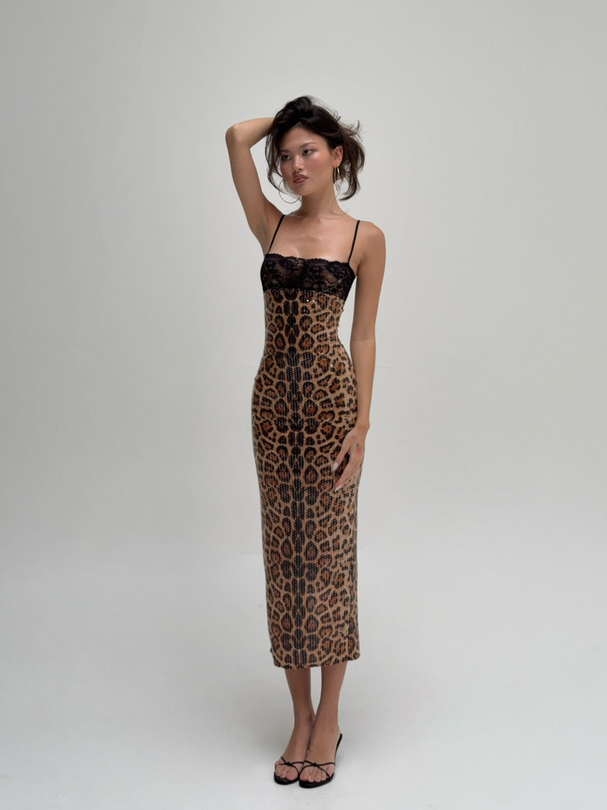 FAUSTINE | LEOPARD MIDI DRESS - Leopard