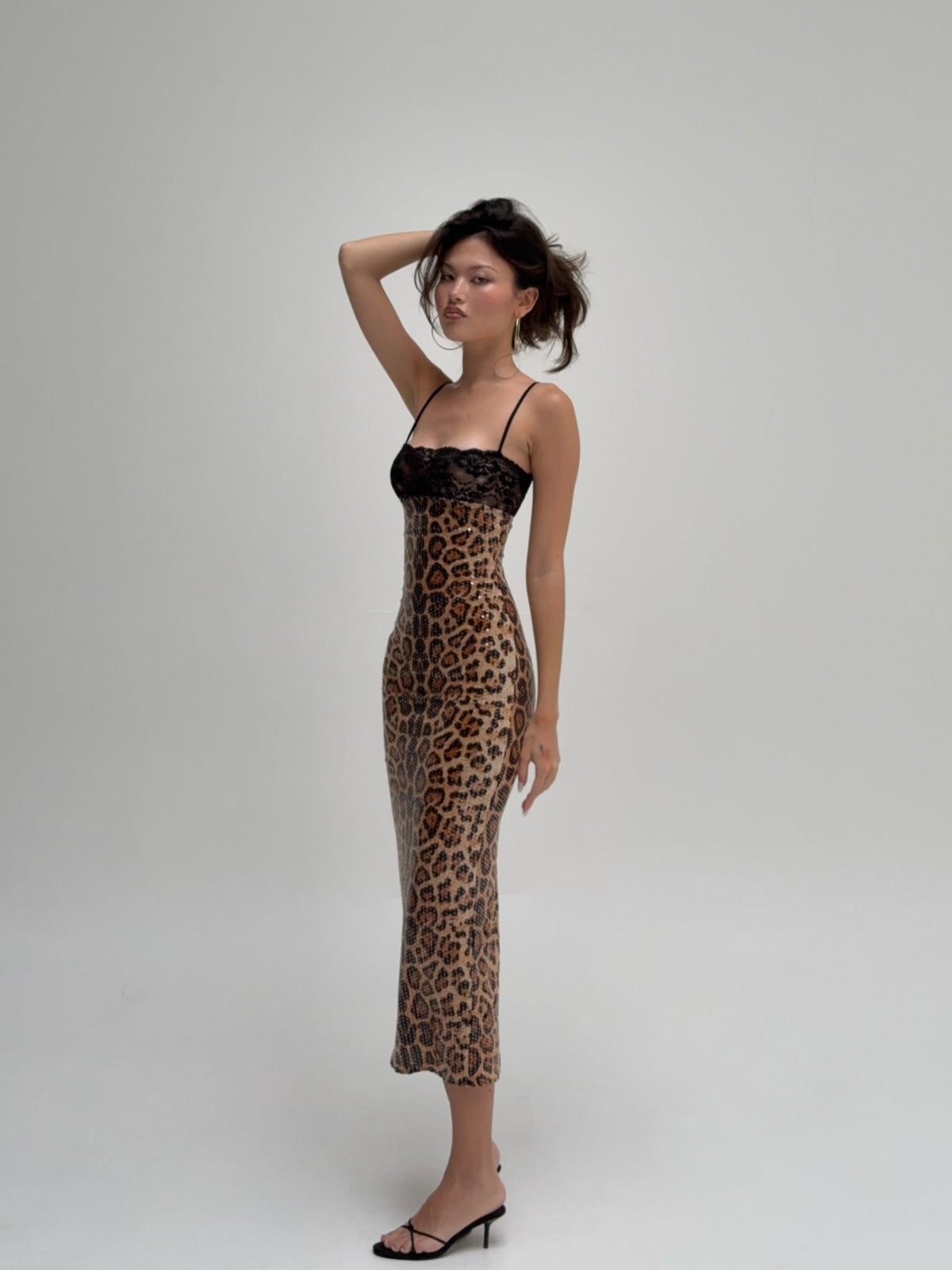 FAUSTINE | LEOPARD MIDI DRESS - Leopard