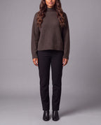 FIAMMETTA | HIGH-NECK KNIT TOP - Brown