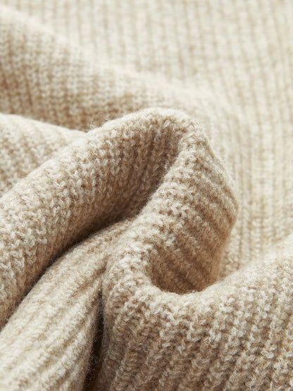 FIORELLA | WOOL-BLEND QUARTER-ZIP SET - Oatmeal