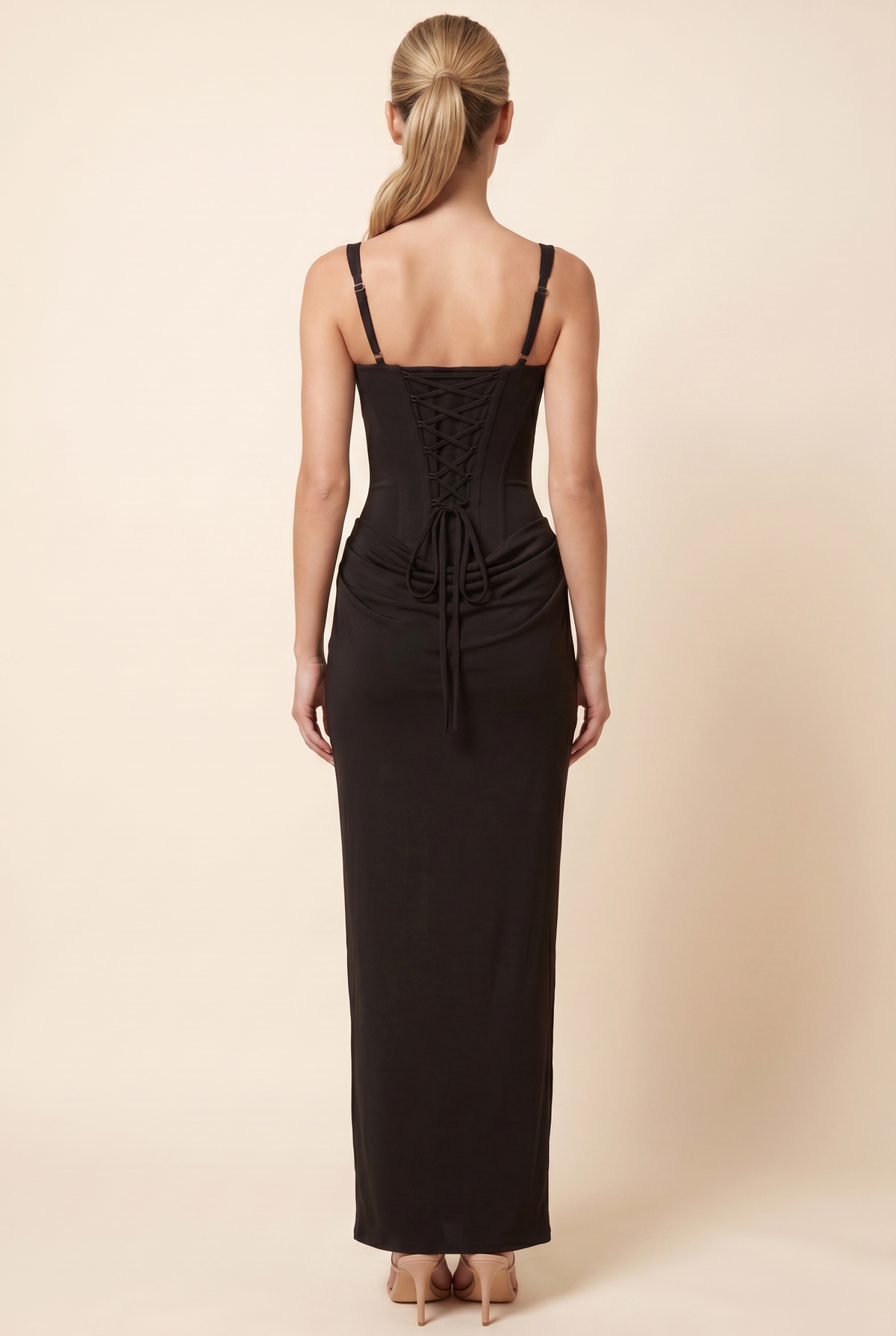 FLEURINE | CORSET MAXI DRESS - Black