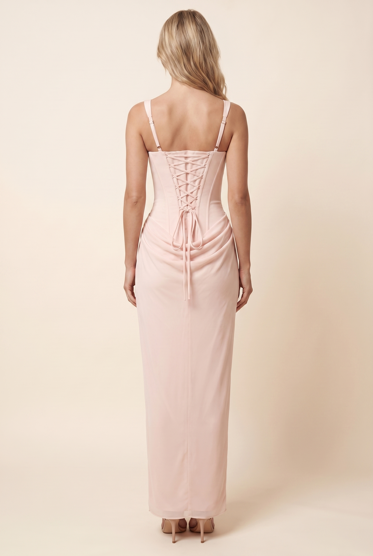 FLEURINE | CORSET MAXI DRESS - Blush