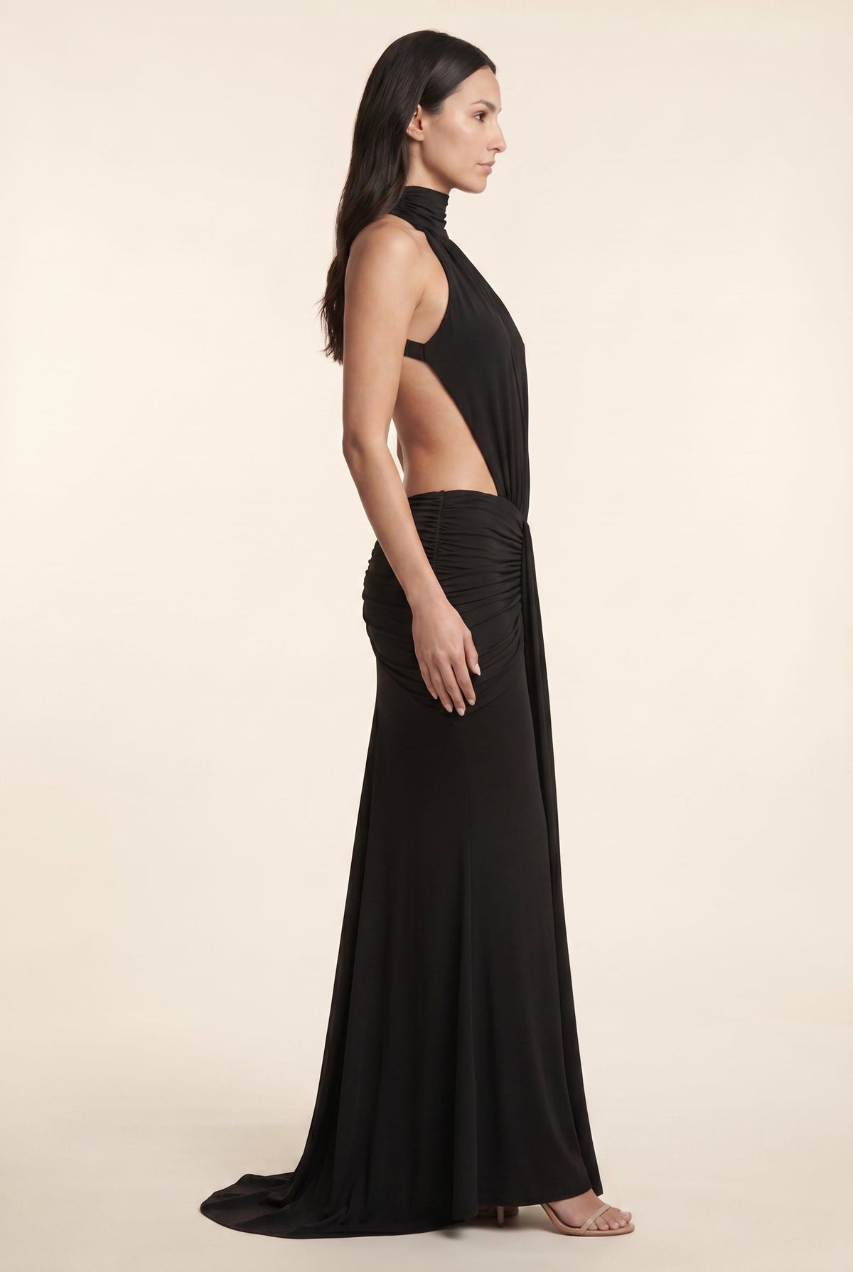 FLORENTINE | HALTER MAXI DRESS - Black