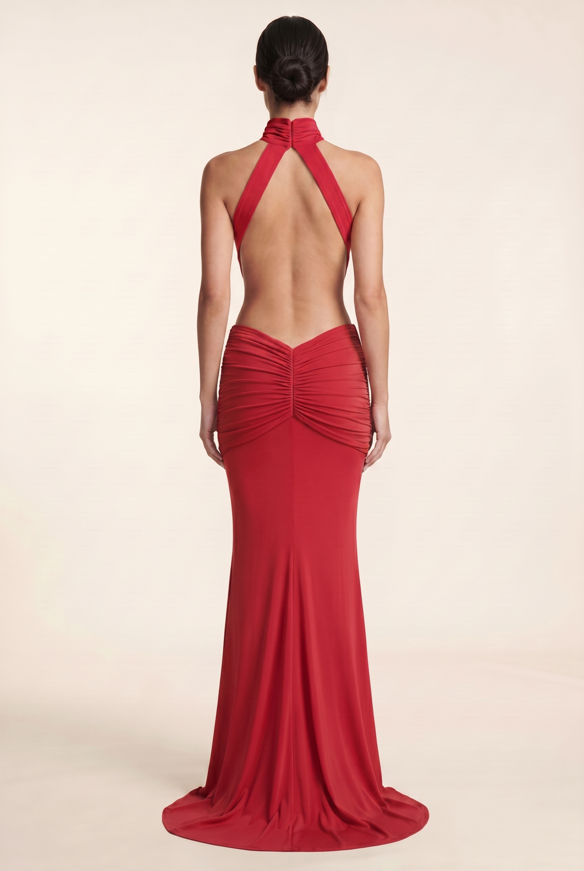FLORENTINE | HALTER MAXI DRESS - Red