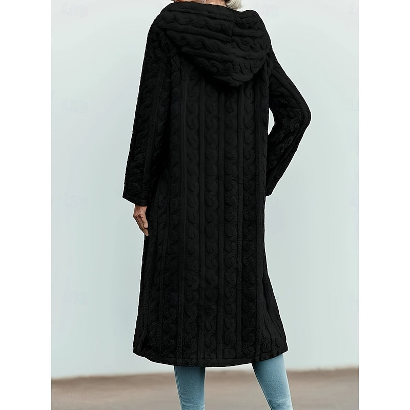 FRIDA | LONGLINE HOODED COAT - Black