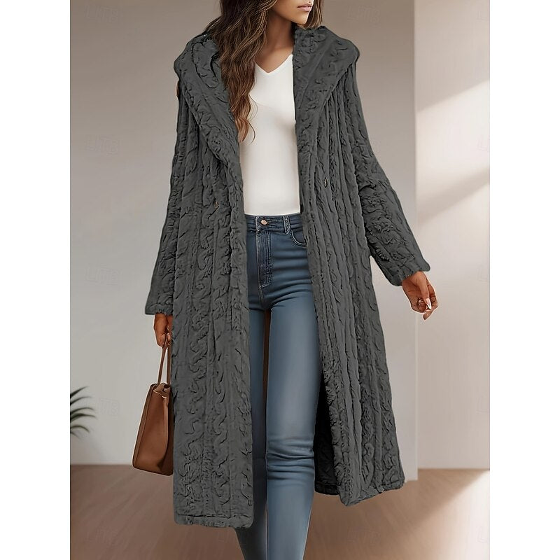 FRIDA | LONGLINE HOODED COAT - Gray