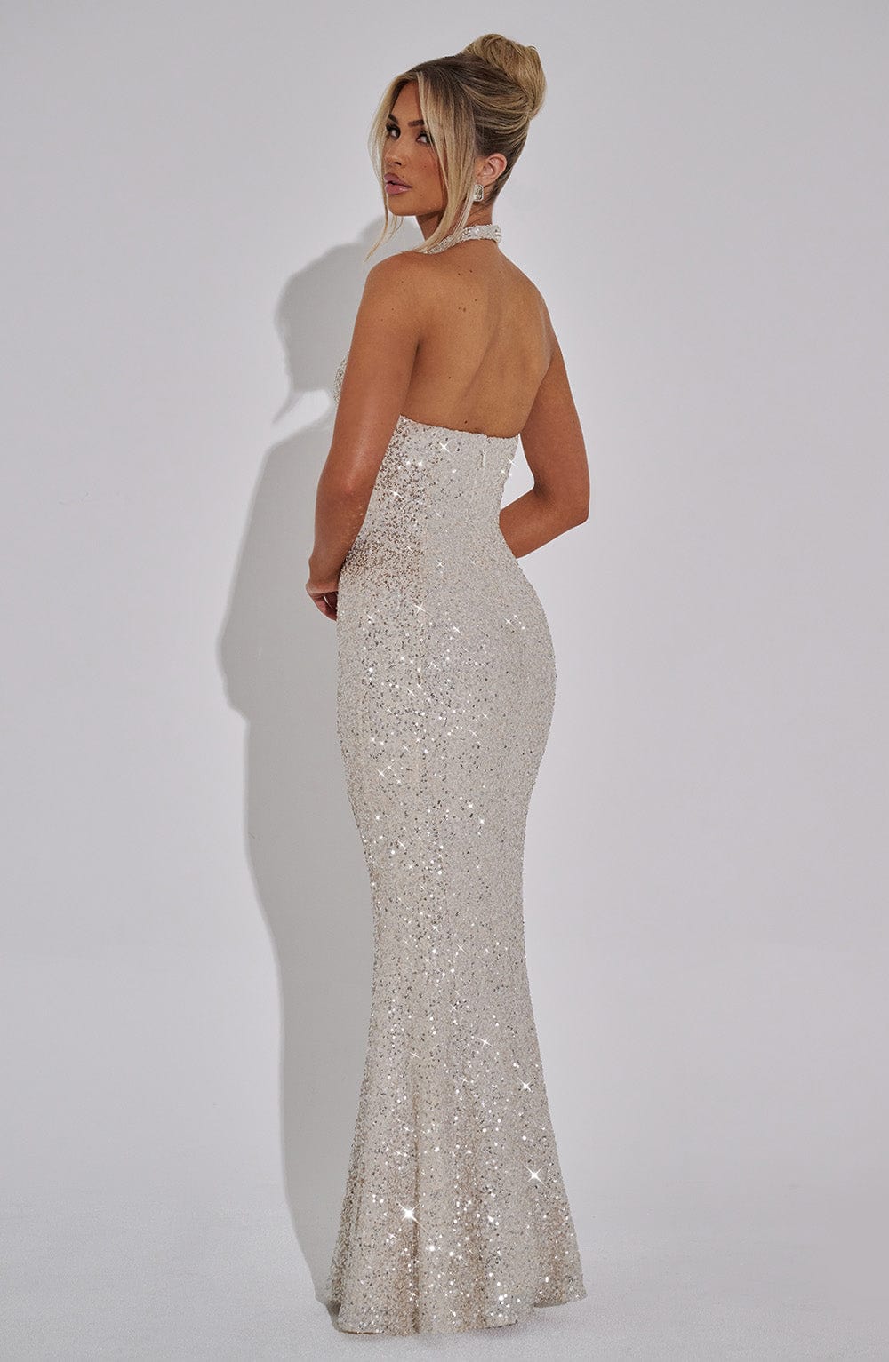 GAIA | HALTER MAXI DRESS - Silver
