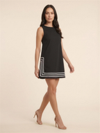 GELSEY | SLEEVELESS A-LINE SHIFT MINI DRESS - Black